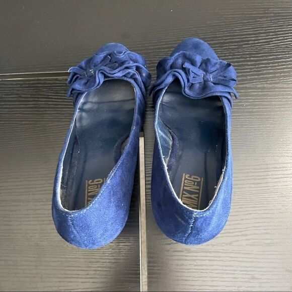 Mix No. 6 Olivia Blue Ruffle Toe Wedge Shoe, 9.5 - Picture 5 of 12